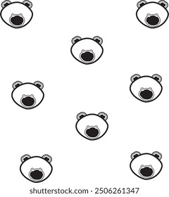 black panda heads vector design