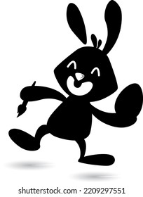 Silueta de plantilla de vector panda negro
