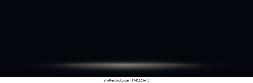 Fondo de estudio panorámico negro con brillo blanco