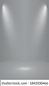 Fondo de estudio panorámico negro con brillo blanco