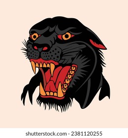 Black Panther Angry Face Illustration