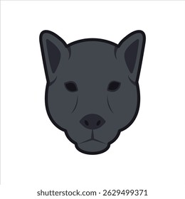 Black panther cartoon face in clean vector style. Suitable for jungle themes, mascots, or wildlife sets.