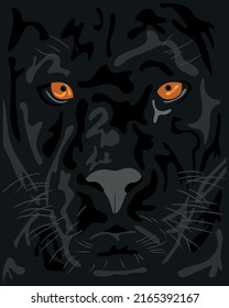 Black Panther Cartoon Portrait Illustration
