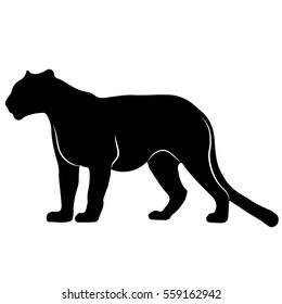 Silhouette Black Panther Stock Illustration 384067963