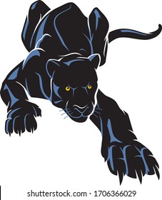 Black Panther Crouching Hunt, Large Predator Cat