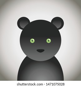 Black Panther Doodle animal face, cute animal face cartoon