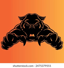 black panther forward logo design vector file 