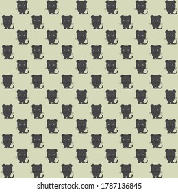 Black panther with grey background repeat pattern 