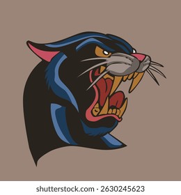 Black Panther Growling Head Tattoo