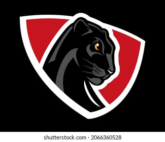 Black panther head badge mascot logo