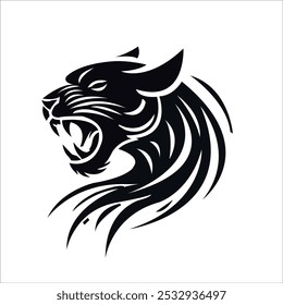 Black panther head logo design