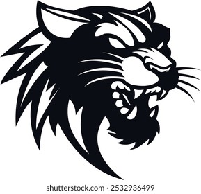 Black panther head logo design