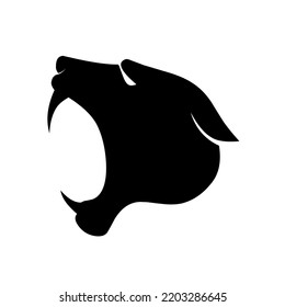 Black Panther Head Logo Vector With White Background 