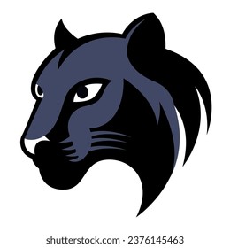 black panther head mascot logo icon face emblem flat vector illustration