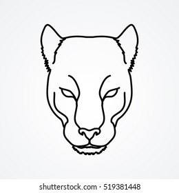 Black Panther Head outline graphic vector. svg