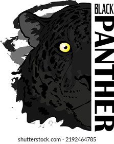 black panther head print vector