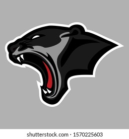 Black panther head sport logo vector illustration