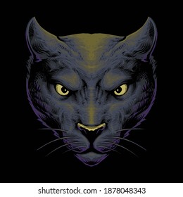 black panther head vector illustration