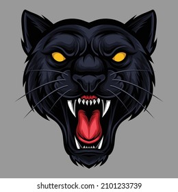 Black Panther Head Vector Illustration. Can be used as a mascot