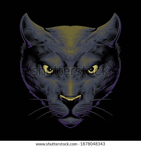 black panther head vector illustration