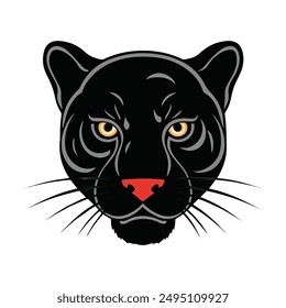 A black panther head vector on a white background