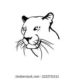 Black Panther Head with white background vector