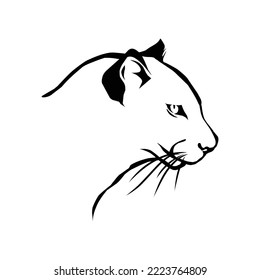 Black Panther Head with white background vector
