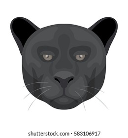Black panther icon in cartoon style isolated on white background. Realistic animals symbol stock vector illustration.