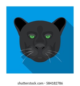 Black panther icon in flat style isolated on white background. Realistic animals symbol stock vector illustration.
