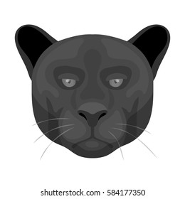 Black panther icon in monochrome style isolated on white background. Realistic animals symbol stock vector illustration.