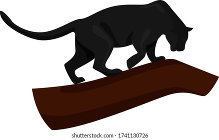 Black panther , illustration, vector on white background