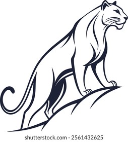 black panther in the jump stylized logo
