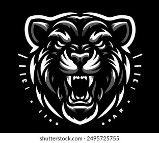 Black panther logo | angry black panther logo black and white