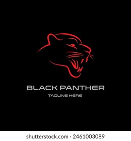 Black panther logo design vector template. Abstract panther logo.