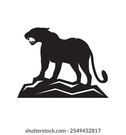 Black panther logo icon design vector illustration