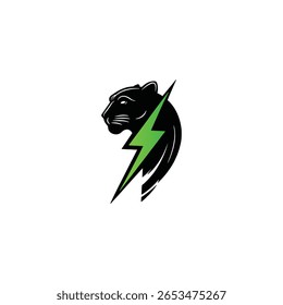 Ícone de logotipo de pantera preta design de vetor plano