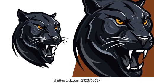 Black Panther Logo Mascot: Powerful Vector Illustration for Sport and E-Sport Teams