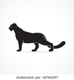 black panther logo silhouette vector illustration on white background