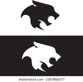 Black panther logo with in vector file.  Black panther icon design. Black panther initial alphabet logo design. Black logo design. panther in vector file.