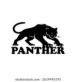 Black panther logo vector illustration template. Simple design lettering hand drawing