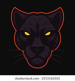 Black Panther Mascot Logo Design. Vector Illustration