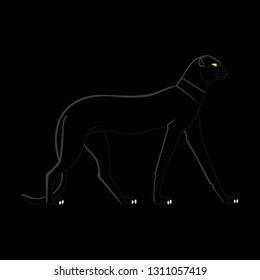 Black Panther on a black background in Egyptian style