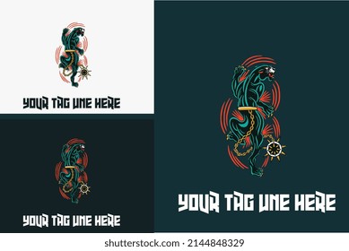 black panther is on a rampage vector illustration