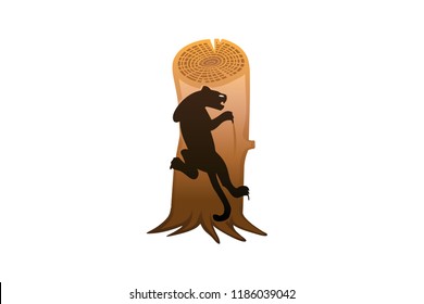 Black panther on tree