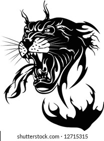 The black panther on a white background, vector illustration