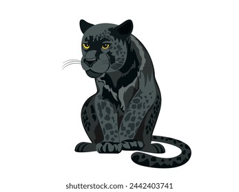 black panther on white background.