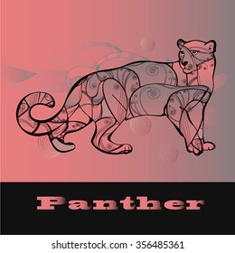 Black panther in pattern