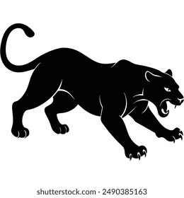 A Black panther playing silhouette