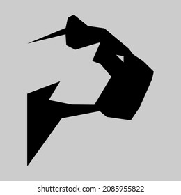 Schwarzes Panther-Portrait-Seitenansicht Symbol auf grauem Hintergrund. Design-Element