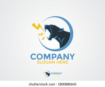 Black Panther Roar Logo Design